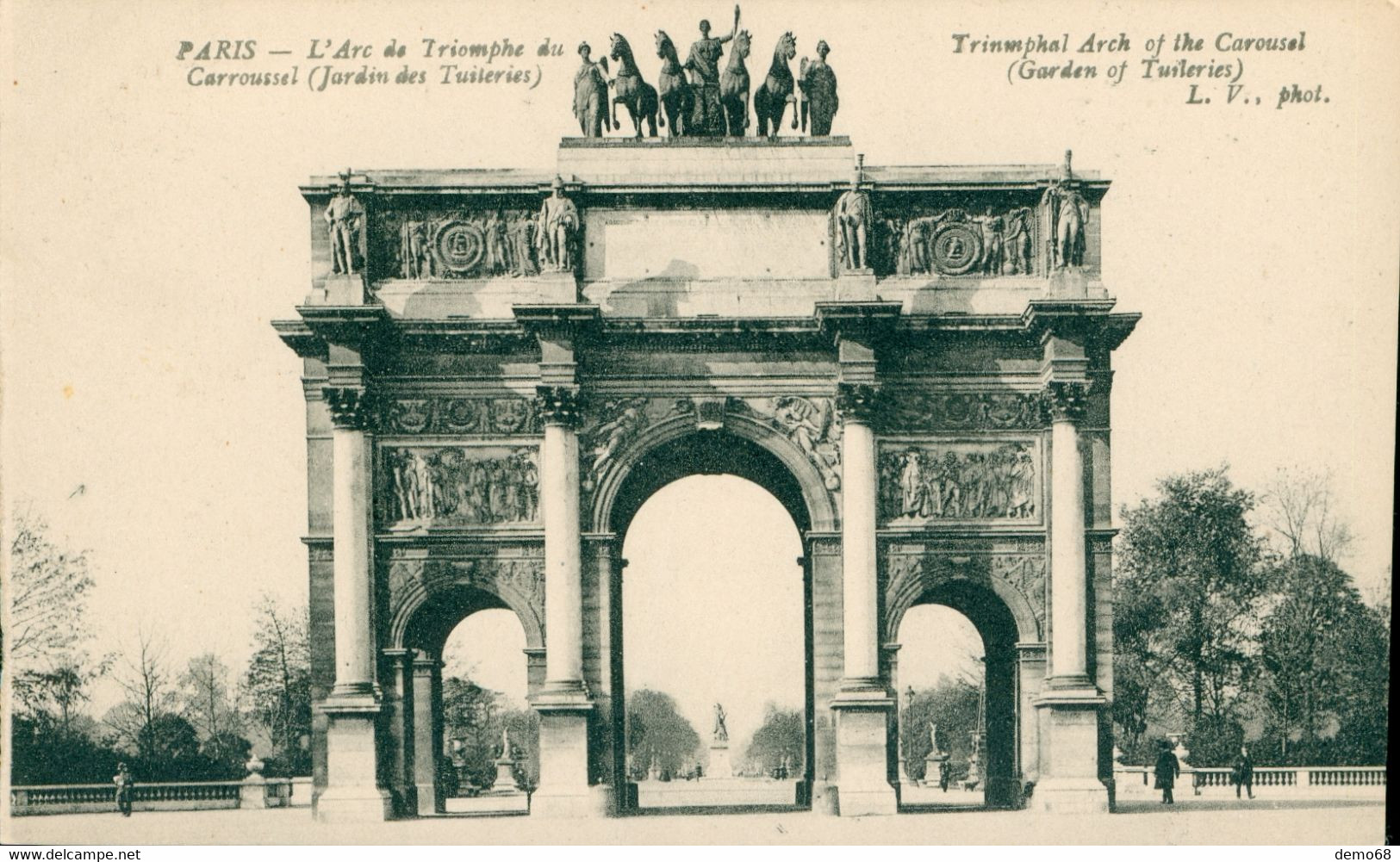 Paris Cpa 75 Arc De Triomphe Du Carroussel Jardin Tuileries Lot 4 Cartes écrites Voir Verso - Arc De Triomphe