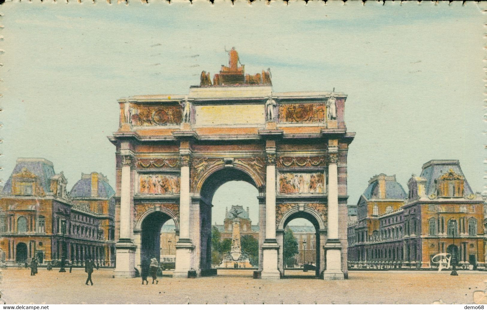 Paris cpa 75 Arc de Triomphe du Carroussel jardin Tuileries Lot 4 cartes écrites voir verso