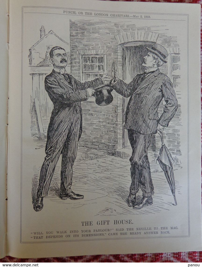 Punch, Or The London Charivari Vol. CLXIV- MAY 2, 1923 - Magazine 24 Pages, Cartoons - Autres & Non Classés