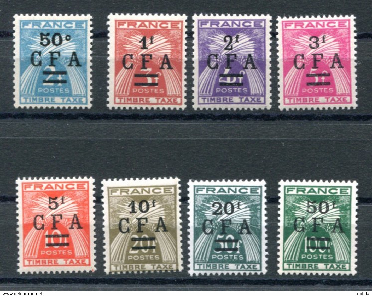 RC 22657 REUNION CFA COTE 68,50€ N° 37 / 44 SÉRIE TAXE SURCHARGÉE CFA NEUF ** MNH TB - Timbres-taxe