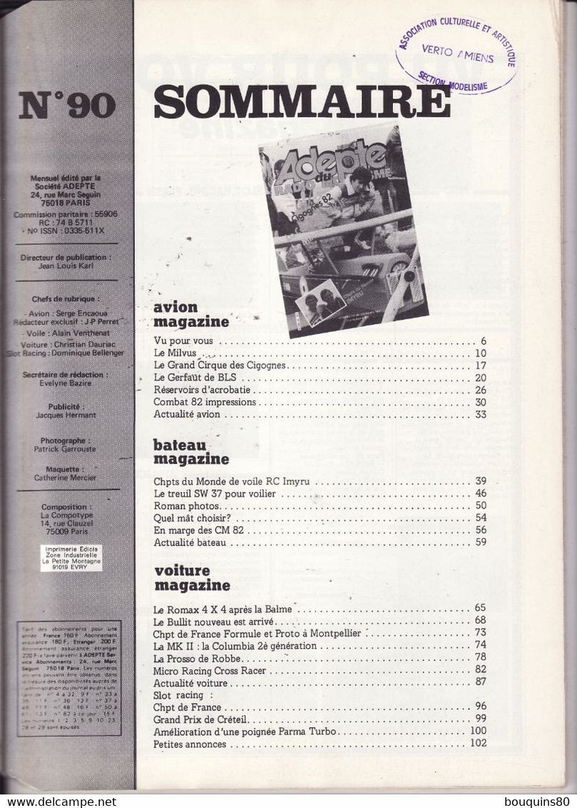 ADEPTE DU RADIO MODELISME N°90 Décembre 1982 - Modellbau