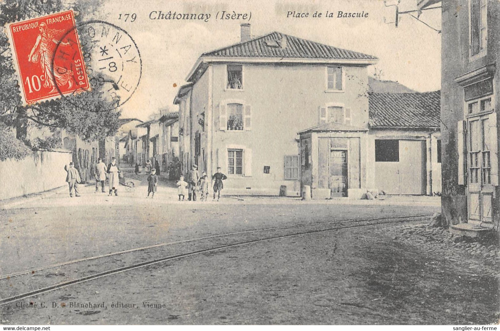 CPA 38 CHATONNAY PLACE DE LA BASCULE - Other & Unclassified