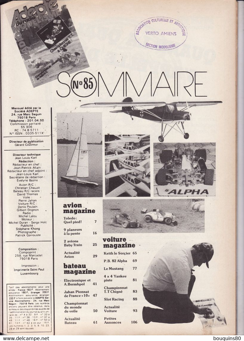 ADEPTE DU RADIO MODELISME N°85 Juin 1982 - Model Making