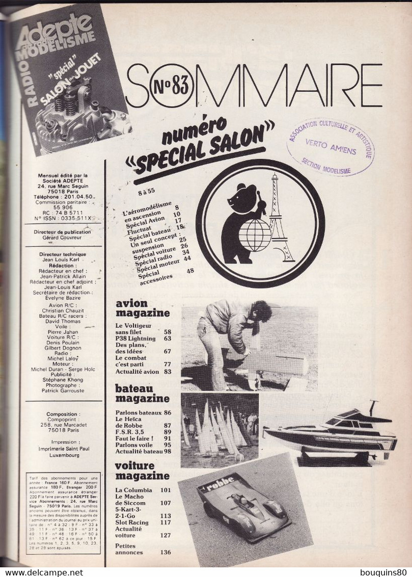 ADEPTE DU RADIO MODELISME N°83 Avril 1982 Spécial SALON DU JOUET - Modelbouw