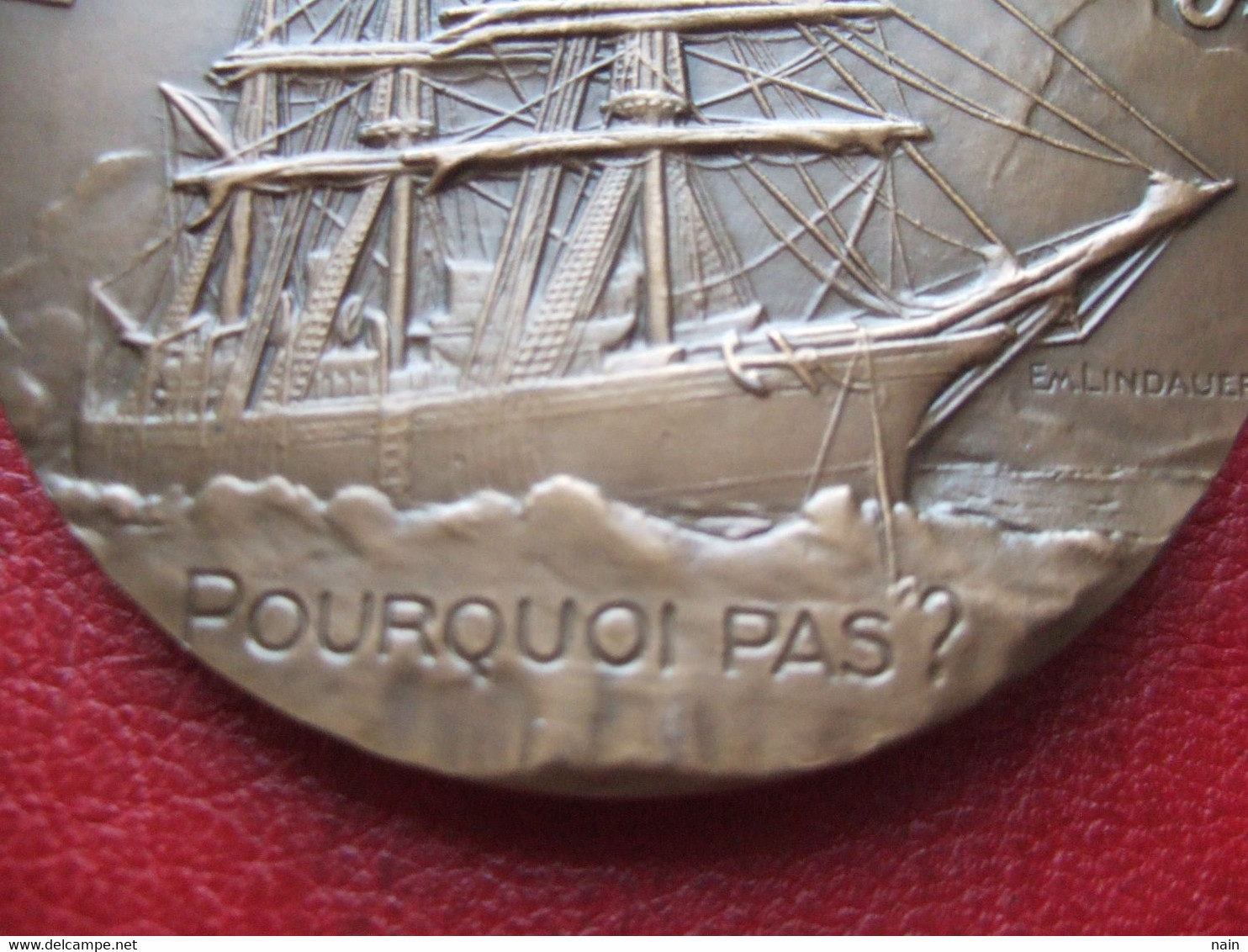 MEDAILLE DE J. B CHARCOT - EXPEDITIONS POLAIRES FRANCAISES - POURQUOI PAS -  PAUL RICHER - LINDAUER - SUP - "TRES RARE" - Professionnels / De Société