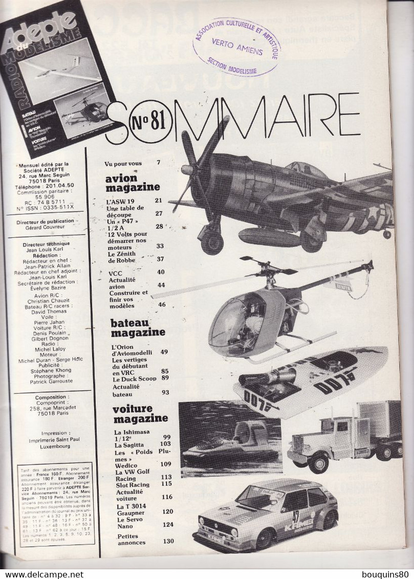 ADEPTE DU RADIO MODELISME N°81 Février 1982 - Modellismo