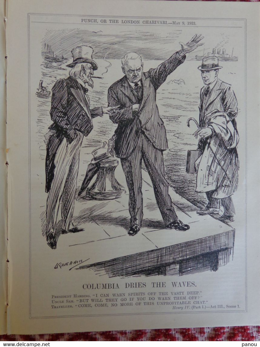 Punch, Or The London Charivari Vol. CLXIV- MAY 9, 1923 - Magazine 24 Pages, Cartoons - Andere & Zonder Classificatie