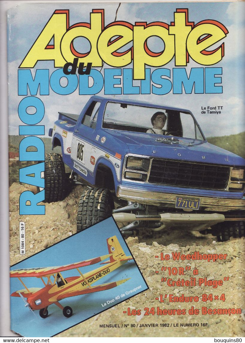 ADEPTE DU RADIO MODELISME N°80 Janvier 1982 - Modellbau