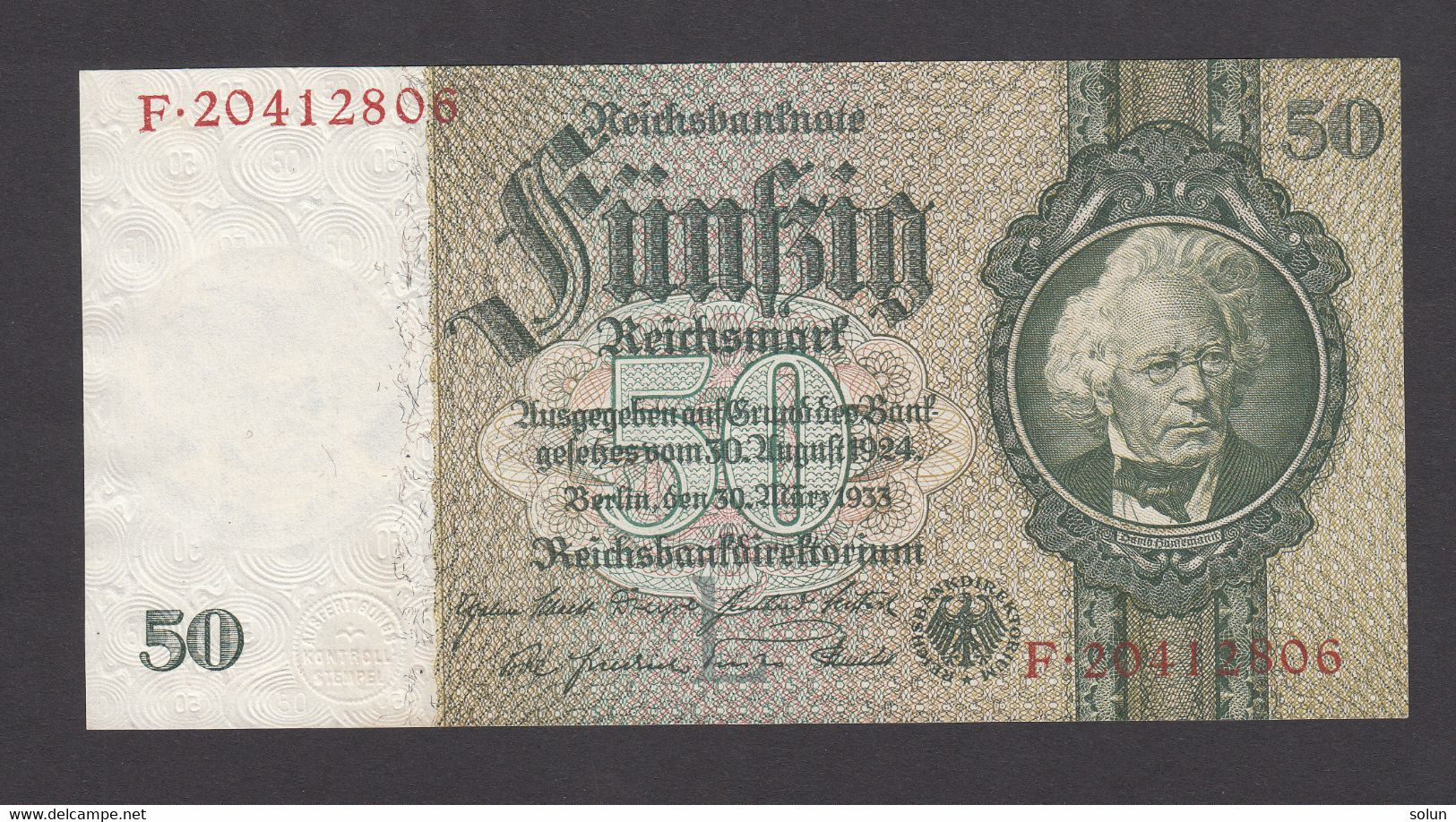 50 REICHSMARK 1933 GERMANY BANKNOTE - 50 Reichsmark