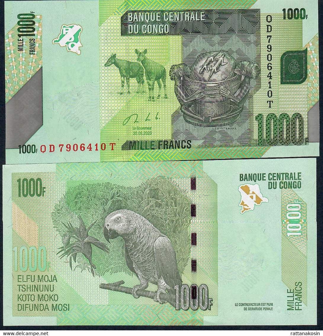 CONGO P101c 1000 Francs 30.6.2020  #QD/T UNC. - Demokratische Republik Kongo & Zaire