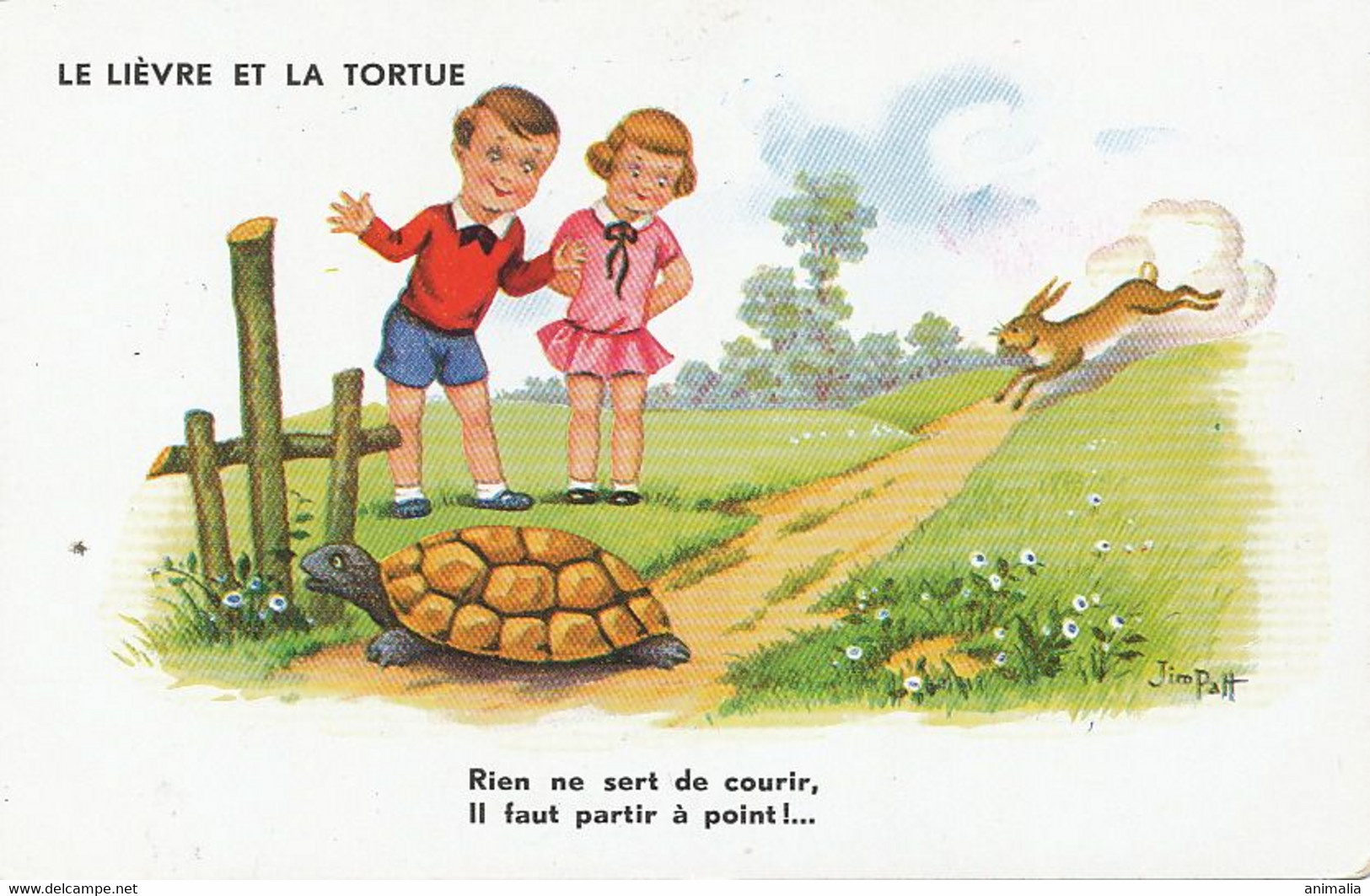 Le Lièvre Et La Tortue Fable La Fontaine Jim Patt Tortoise Turtle Hare - Tortues