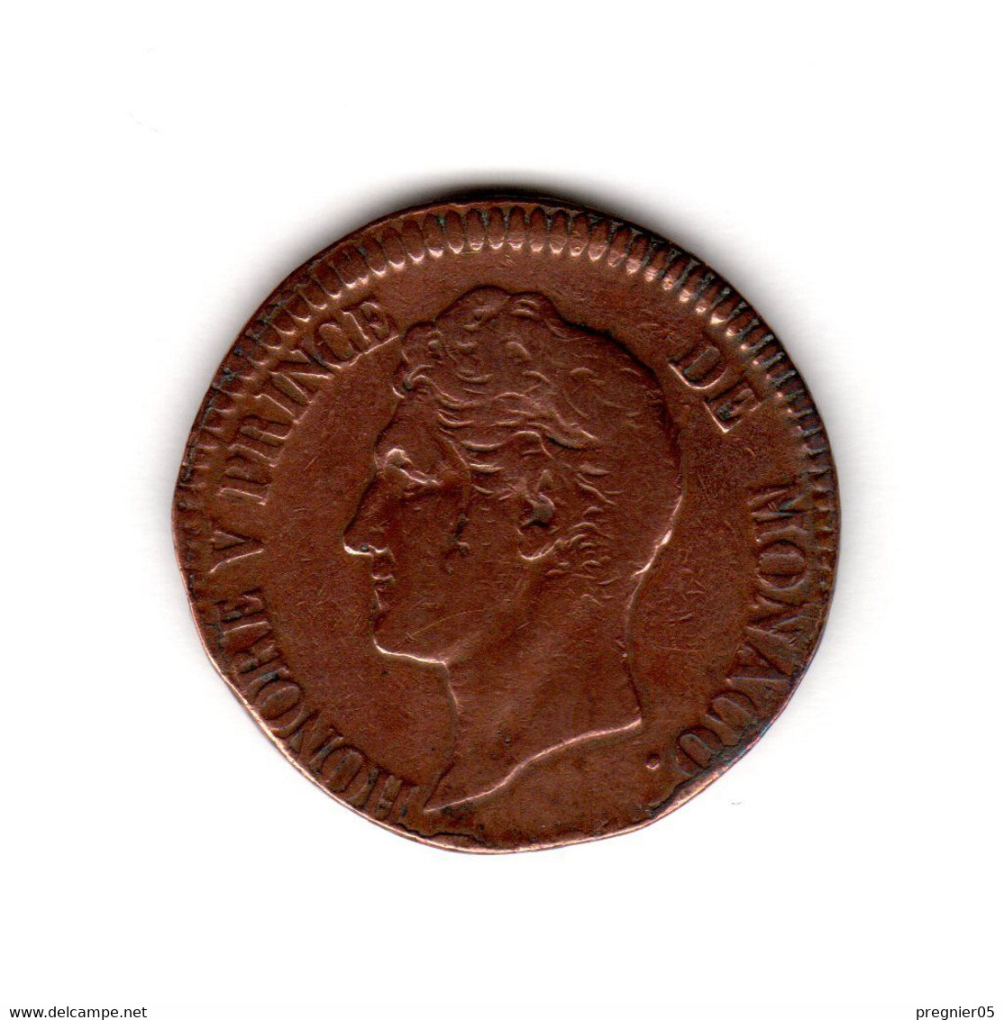 " Baisse De Prix " MONACO Pièce 5 Cent Honoré V 183. (Date Incomplète) TTB Gad-102 - 1819-1922 Honoré V, Charles III, Albert I