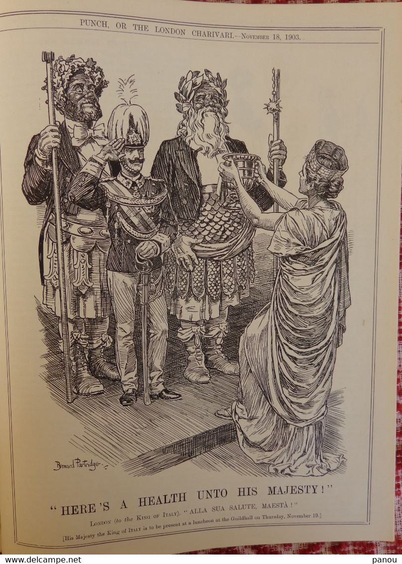 Punch, Or The London Charivari Vol. CXXV- NOVEMBER 18, 1903 - Magazine 18 Pages, Cartoons ITALY - Otros & Sin Clasificación