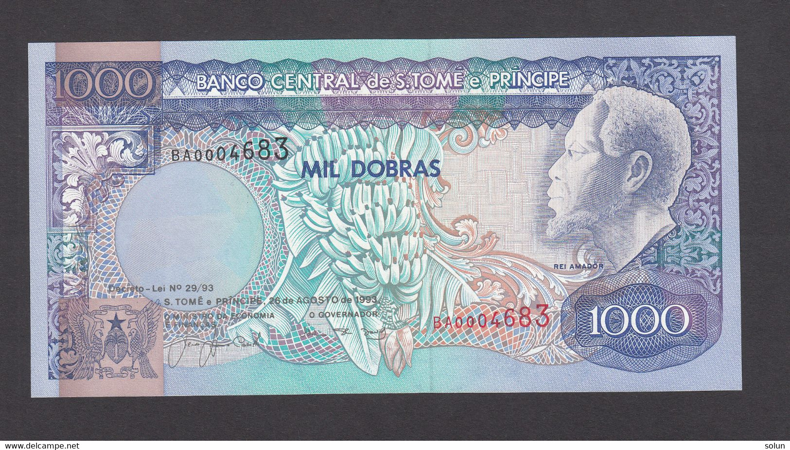 1000 MIL DOBRAS 1993 BANCO CENTRAL DE S.TOME E PRINCIPE BANKNOTE SAO TOME E PRINCIPE - San Tomé Y Príncipe