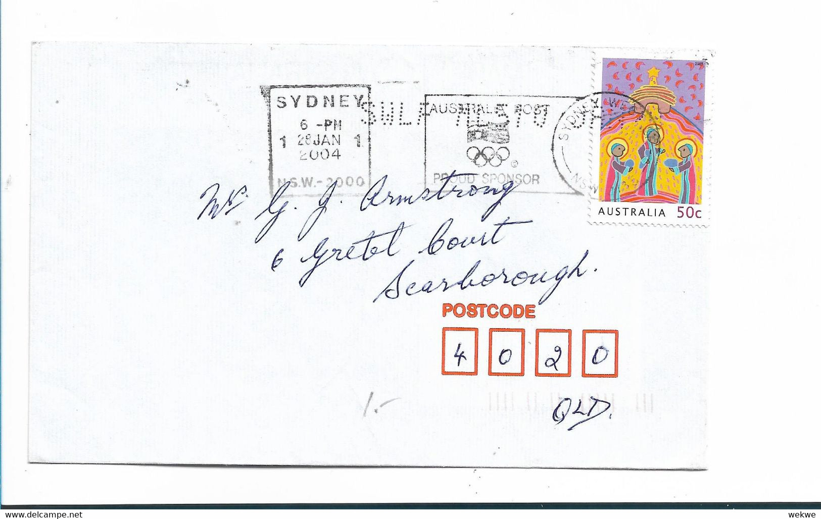 Aus412 / AUSTRALIEN - Weihnachten (Christmas) 2004 Entwertet Mit Stempel Für Olympia 2006 - Storia Postale