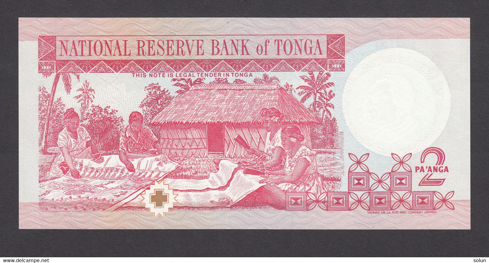 2 PA 'ANGA    PULE 'ANGA 'O TONGA NATIONAL RESERVE BANK OF TONGA  1995  BANKNOTE - Tonga