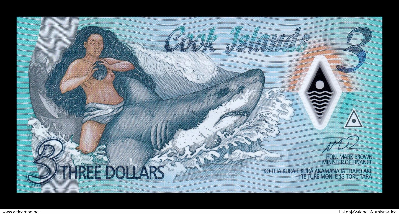 Islas Cook Islands 3 Dollars 2021 Pick 11 Polymer Sc Unc - Cook Islands