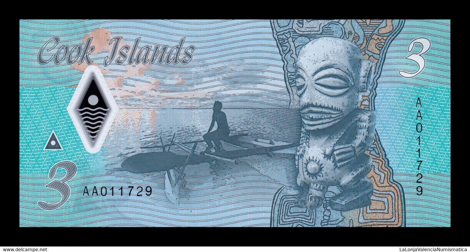 Islas Cook Islands 3 Dollars 2021 Pick 11 Polymer Sc Unc - Cook