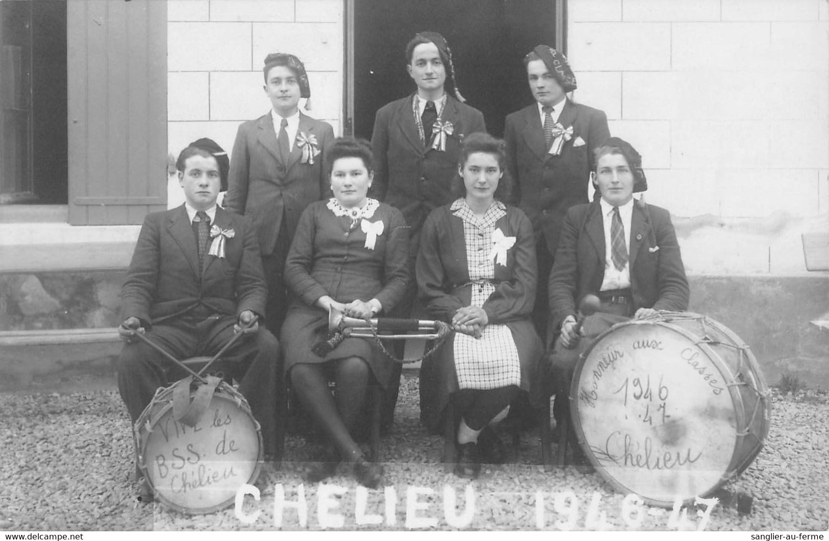 CPA 38 CHELIEU CARTE PHOTO HONNEUR AUX CLASSES DE 1946 1947 - Altri & Non Classificati