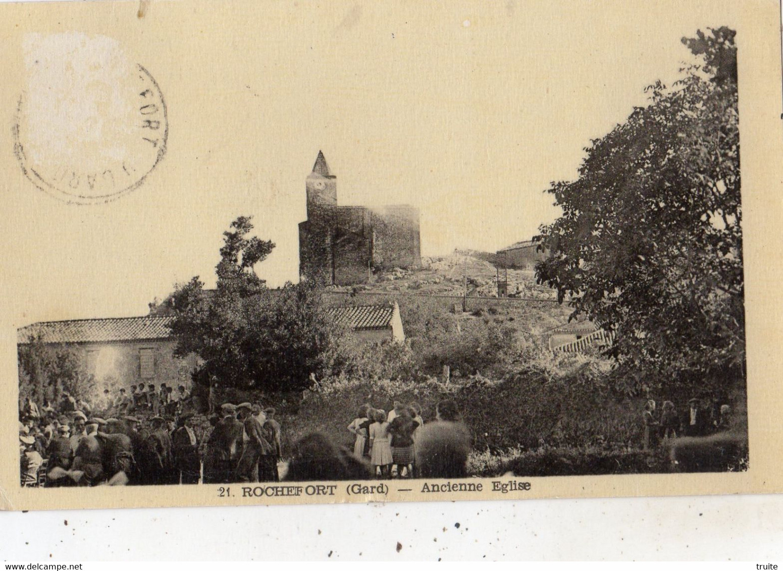 ROCHEFORT-DU-GARD ANCIENNE EGLISE (CARTE GLACEE ) - Rochefort-du-Gard