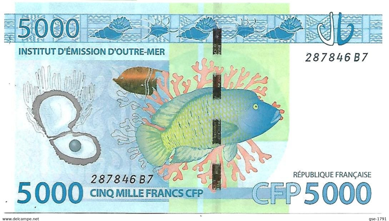 IEOM : Nlle CALEDONIE, TAHITI ,WALLIS  Nouveaux  Billet De 5000 Francs - Frans Pacific Gebieden (1992-...)