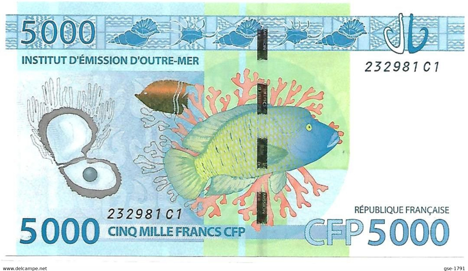 IEOM : Nlle CALEDONIE, TAHITI ,WALLIS  Nouveaux : Billet De 5000 Francs - Territoires Français Du Pacifique (1992-...)