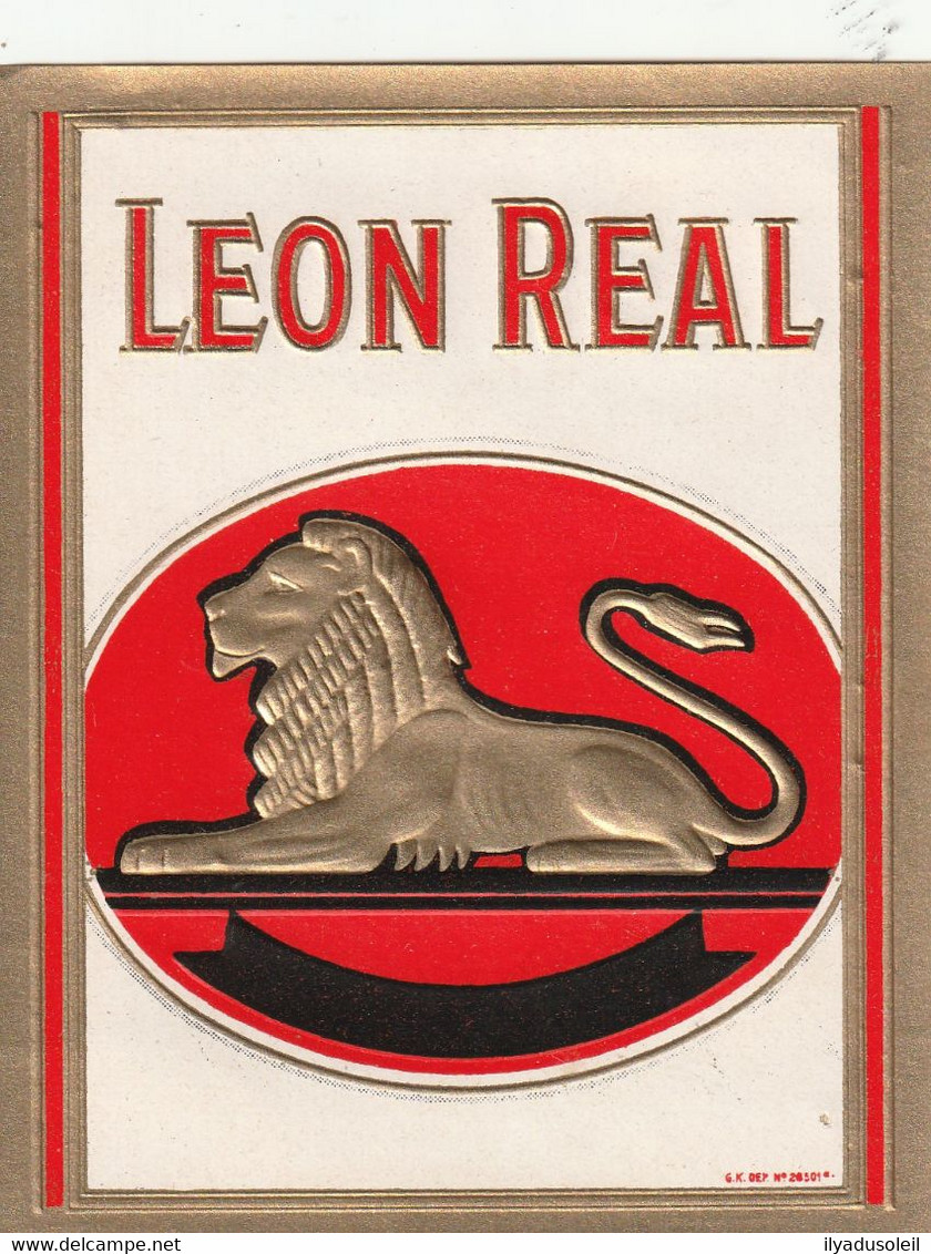 Etiquette Boite Cigare En Relief  " LEON REAL " - Labels