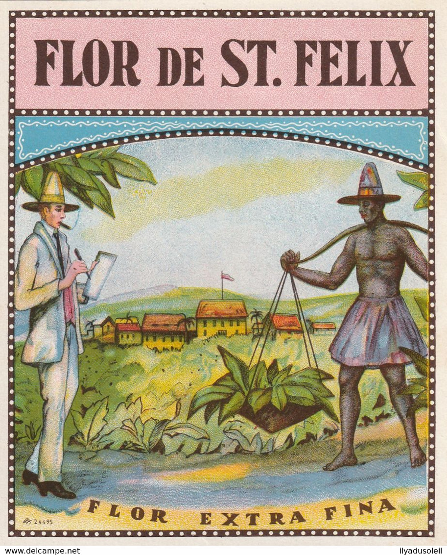 Etiquette Boite Cigare   " FLOR DE ST FELIX  " - Etiquetas