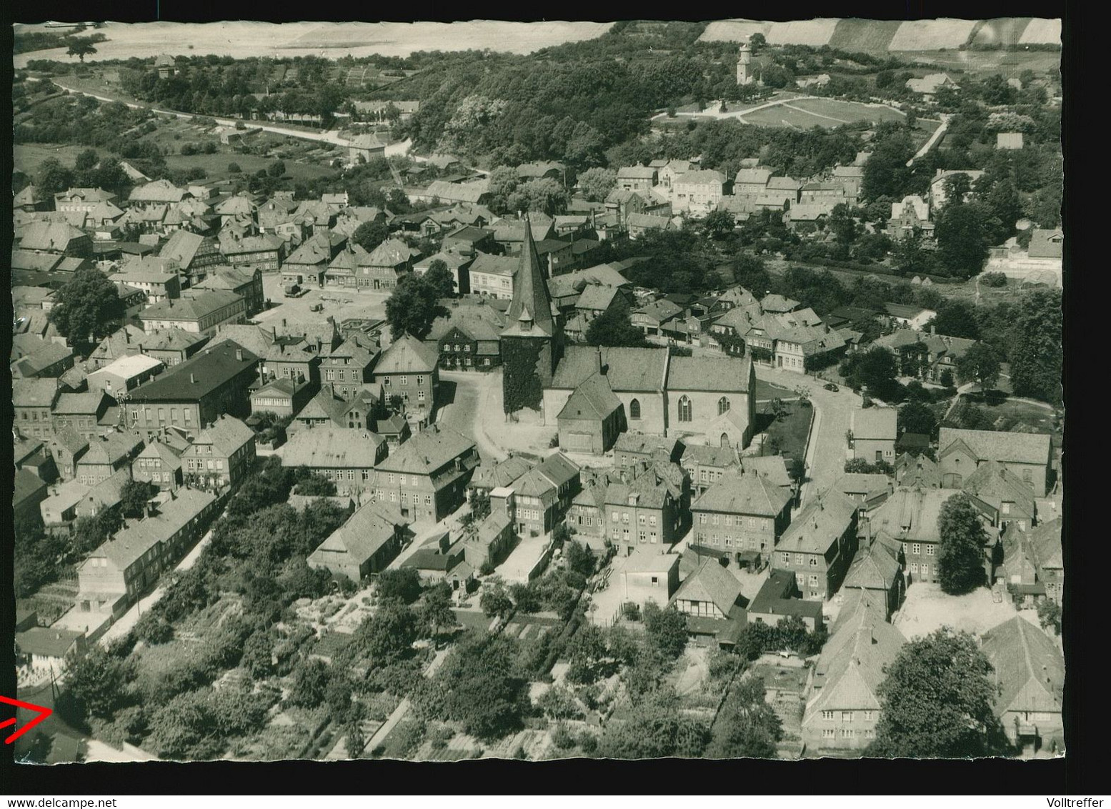 Orig. Foto AK 1960, Fliegeraufnahme Nr. 9392, Luftbild Lütjenburg - Luetjenburg
