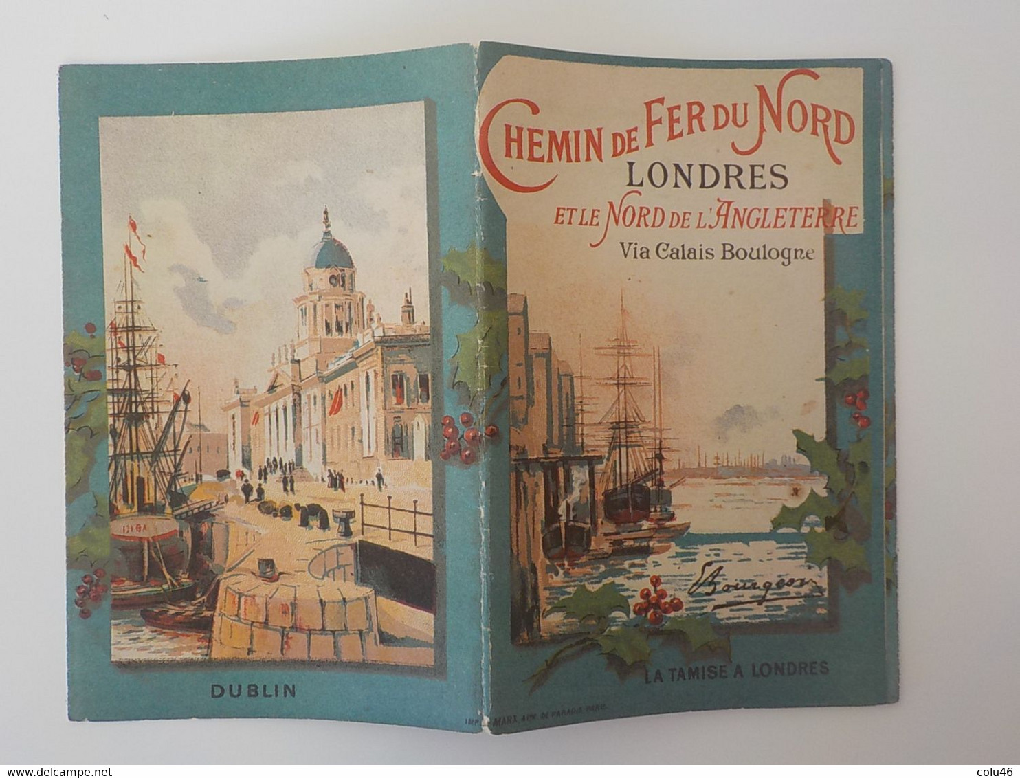 1900 Dépliant Brochure Chemin De Fer Du Nord Londres Via Calais Boulogne Horaires & Prix Des Places - Calais