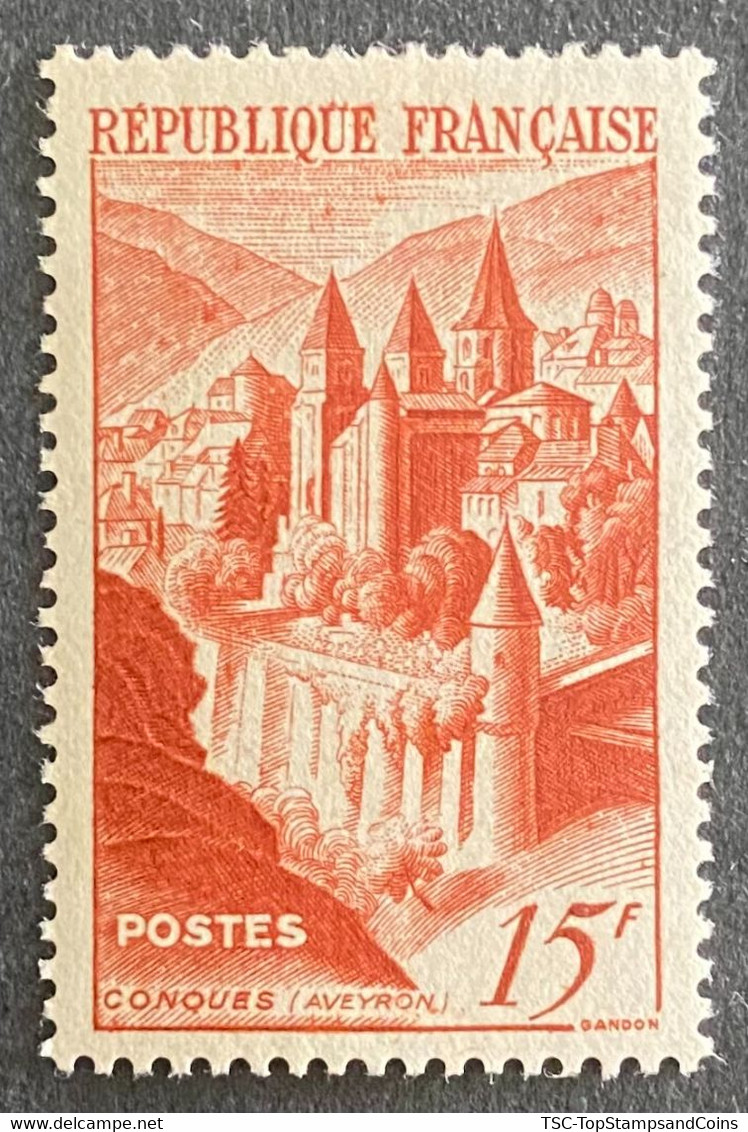 FRA0792MH - Abbaye De Conques - 15 F MH Stamp - 1947 - France YT 792 - Neufs