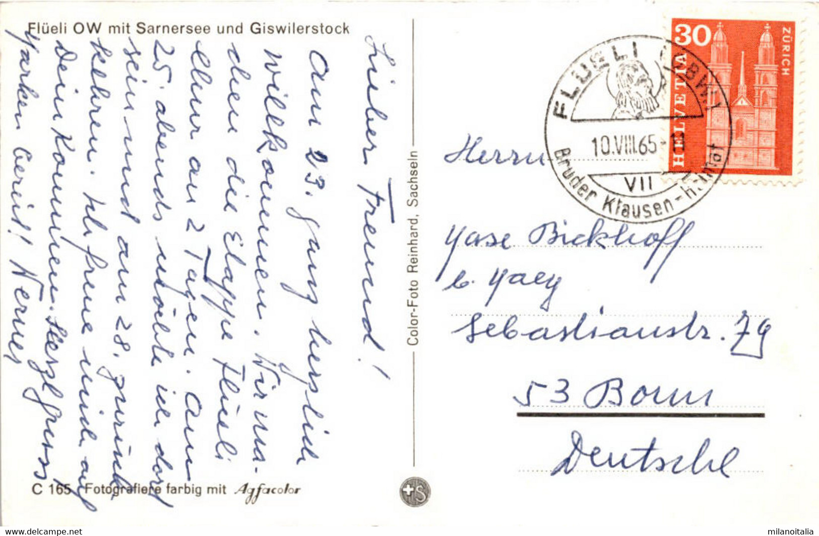 Flüeli OW Mit Sarnersee Und Giswilerstock (165) * 10. 8. 1965 - Giswil