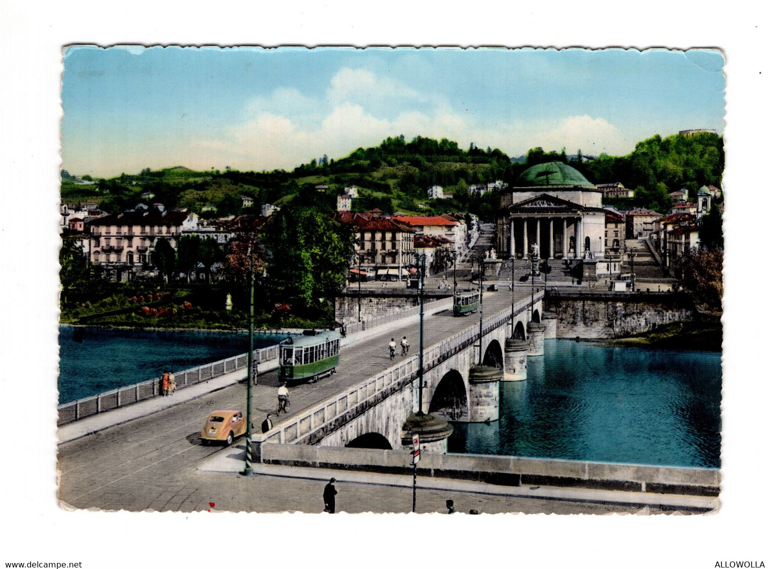 16307 " TORINO-PONTE VITTORIO EMANUELE I-LA GRAN MADRE "-VERA FOTO-CART.POST. SPED.1956 - Ponti