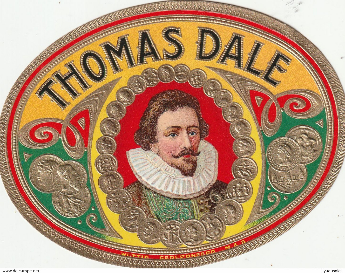 Etiquette Boite Cigare En Relief  " THOMAS DALE  " No 2 - Labels