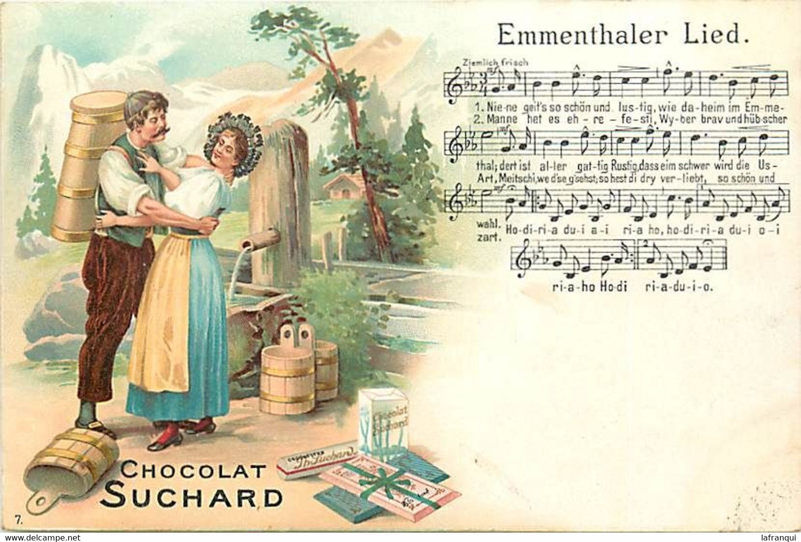 Themes Div-ref KK493- Illustrateurs - Publicité Chocolat Suchard -suisse -partition Musicale -musique -emmenthaler Lied - Thal