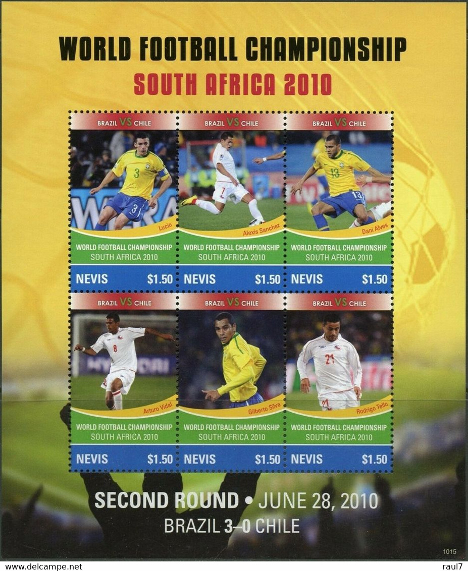 NEVIS 2010 - Coupe Du Monde 2010 En Afrique Du Sud, Brésil Vs Chili - Feuillet Neuf // Mnh - 2010 – South Africa