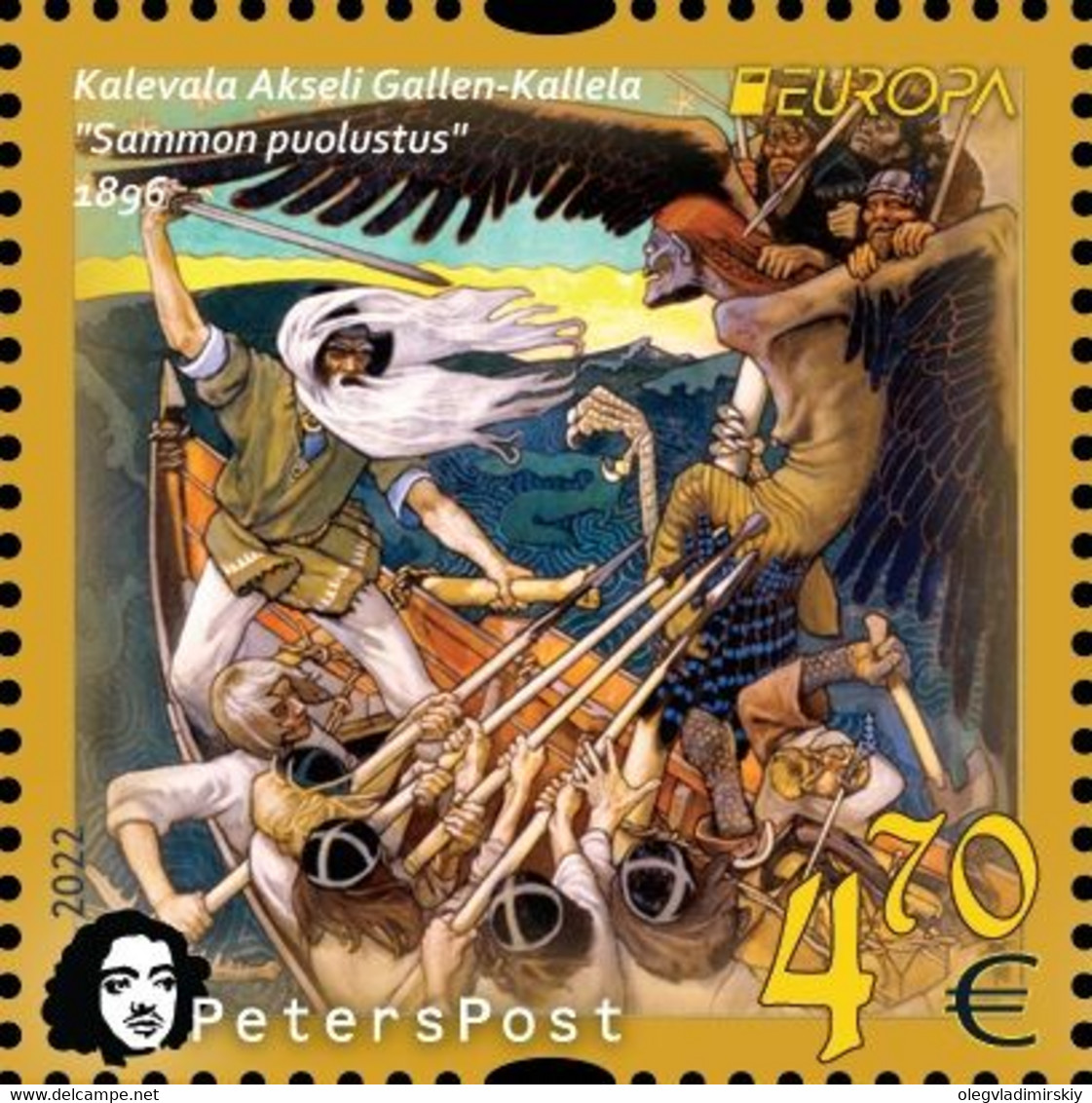 Finland 2022 Europa Peterspost Myths & Legends Kalevala Akseli Gallen-Kallela Single Stamp Mint - 2022