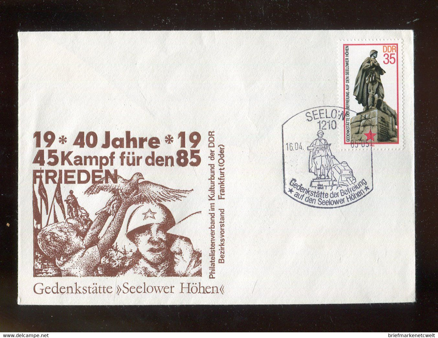 DDR / 1985 / Sonderbrief "Kampf Fuer Den Frieden" SSt. "Seelow" / 10311 - Covers & Documents