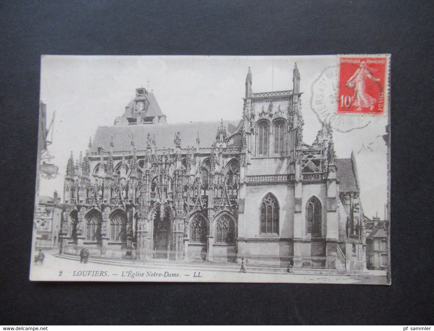 Frankreich 1912 Louviers L'Eglise Notre Dame Bahnpost Stempel Louviers - Louviers