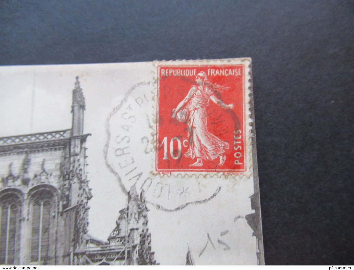 Frankreich 1912 Louviers L'Eglise Notre Dame Bahnpost Stempel Louviers - Louviers