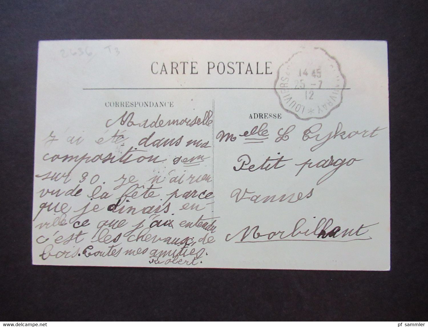 Frankreich 1912 Louviers L'Eglise Notre Dame Bahnpost Stempel Louviers - Louviers