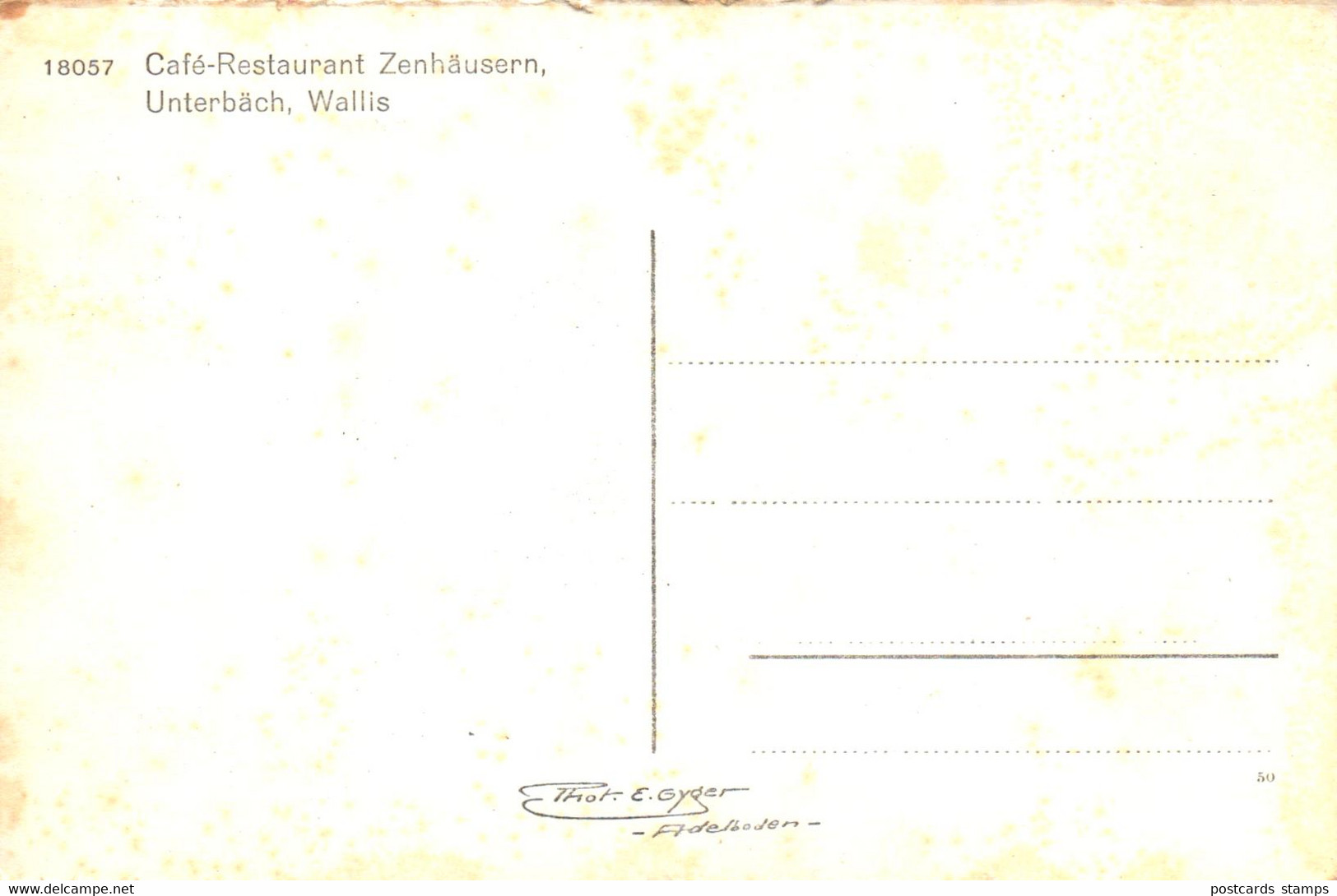 Unterbäch, Wallis, Cafe-Restaurant Zenhäusern, Ca. 50er/60er Jahre - Unterbäch