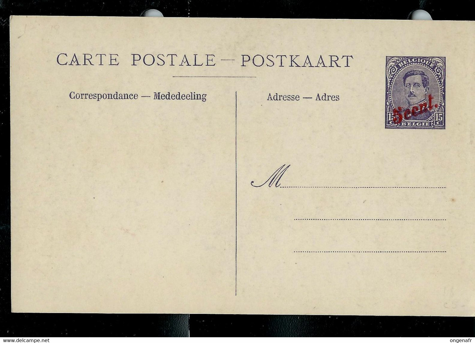 Carte N° 16.b. Paquebots - Neuve - Bootkaarten