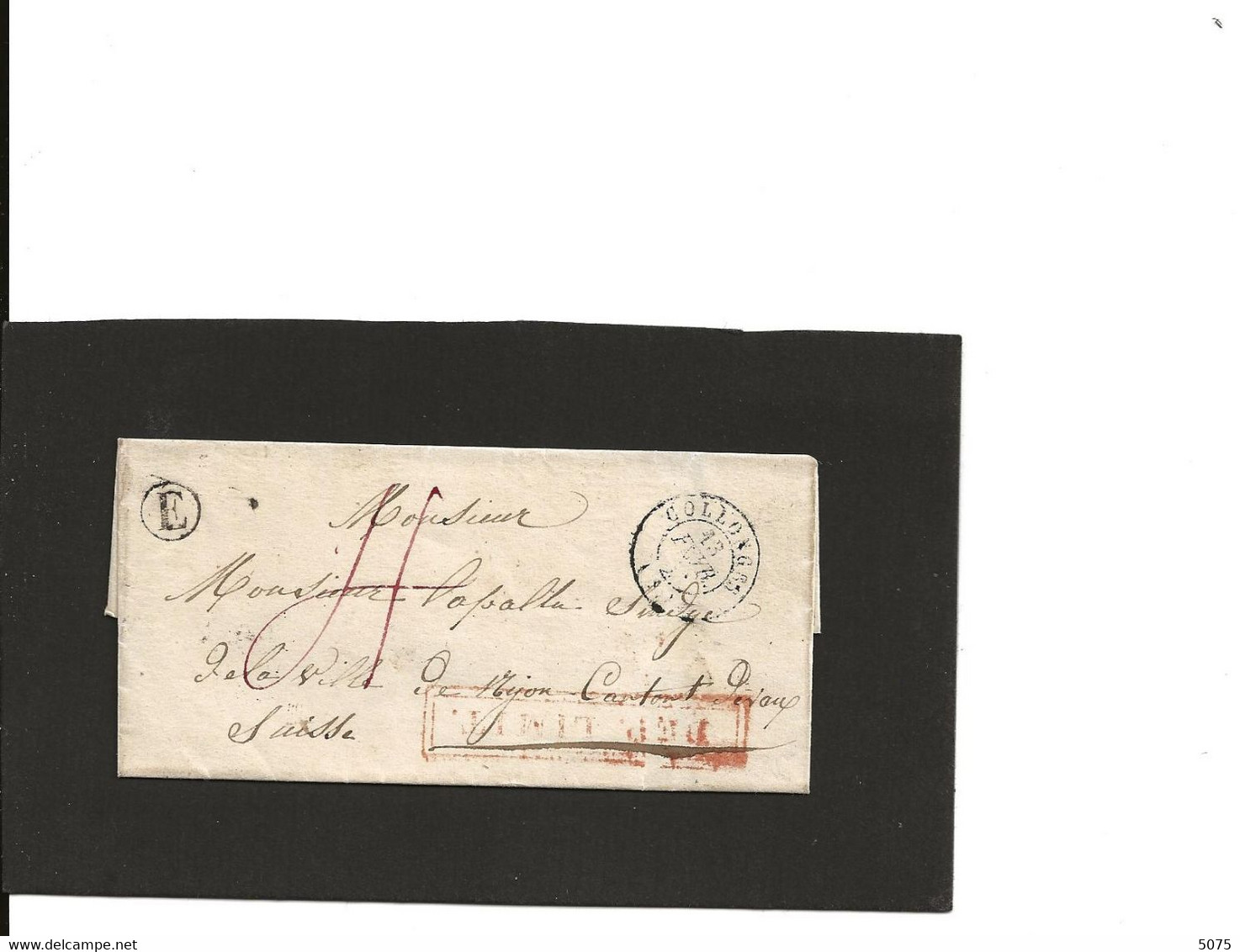 1851 COLLONGES (France )  Cachet  DEP LIMIT - ...-1845 Préphilatélie