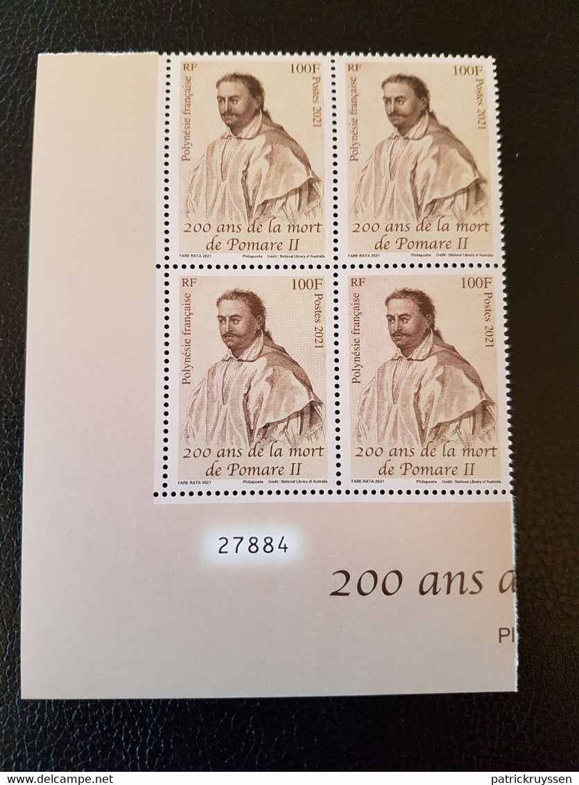 Polynesia 2021 Polynesie 200 Ann Death King POMARE 2 1821 People Roi   BLOC 4V MNH - Unused Stamps
