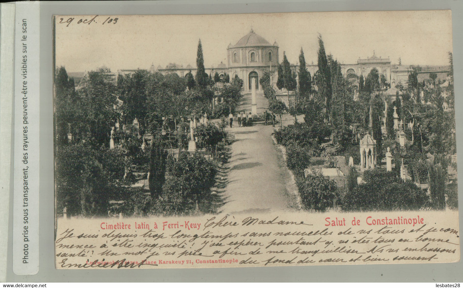 Constantinople Cimetière Latin à Ferri-Keuy--Voyagée En 1903 - édit. Ludwingsohn  Précurseur  (Avril 2022 013) - Turkey