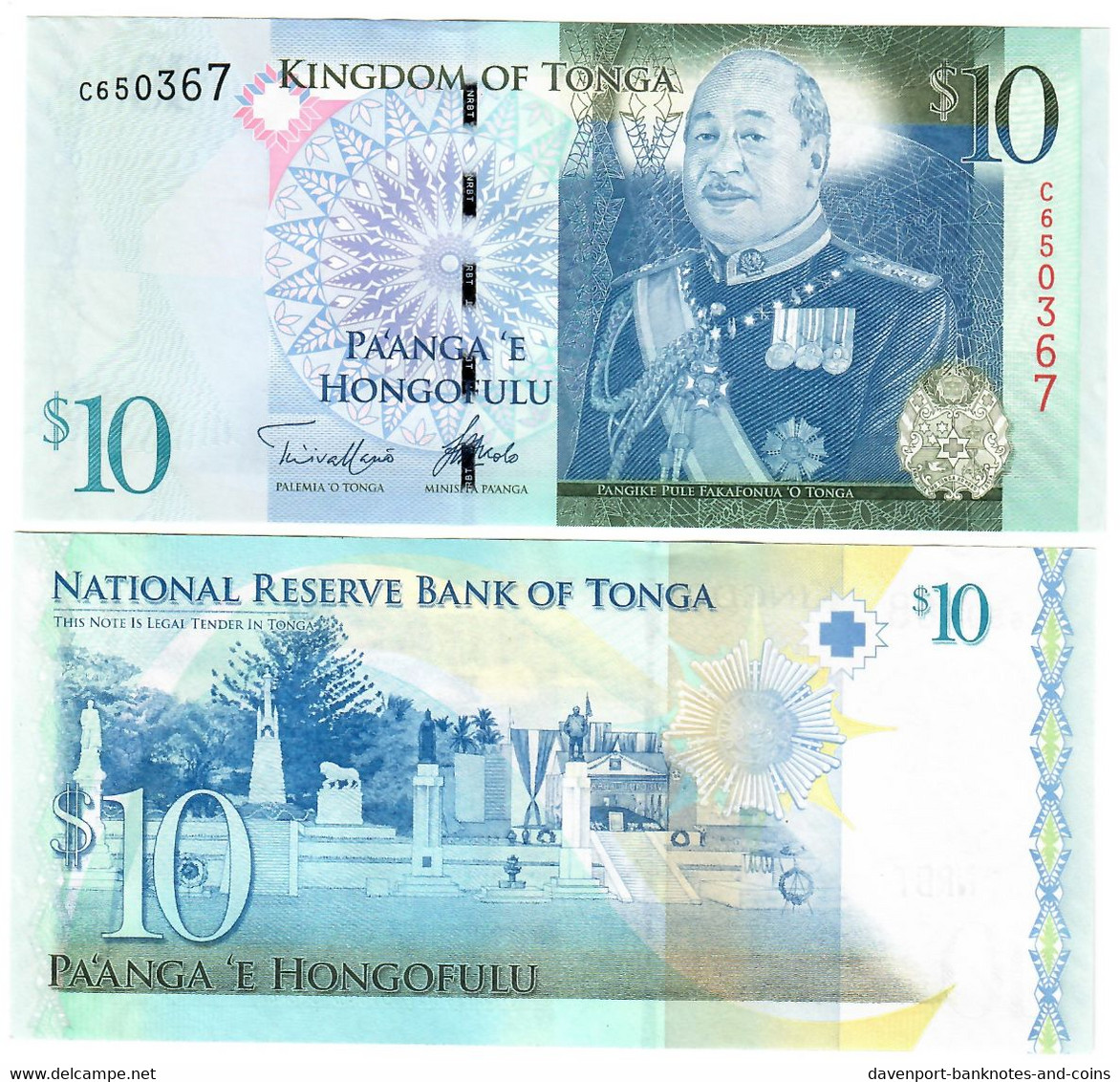 Tonga 10 Pa'anga 2009 (2014) UNC - Tonga