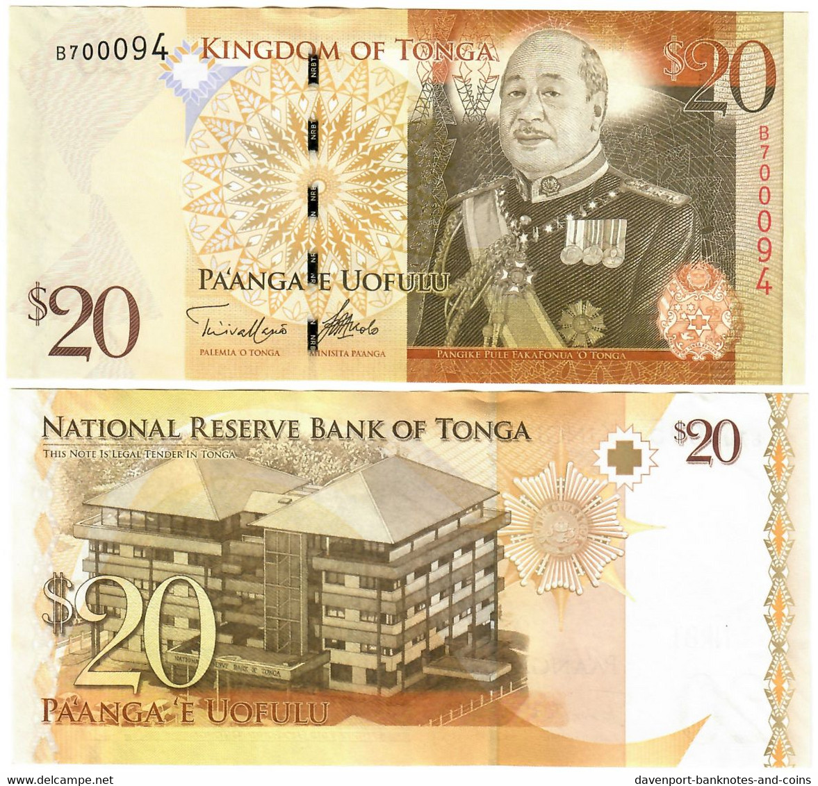 Tonga 20 Pa'anga 2009 (2014) UNC - Tonga