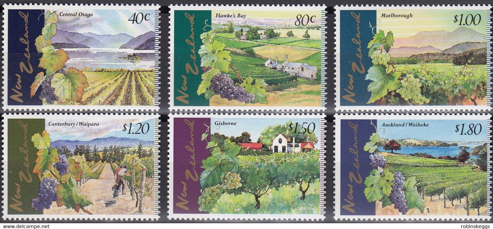 NEW ZEALAND 1997 Vineyards, Set Of 6 MNH - Agriculture