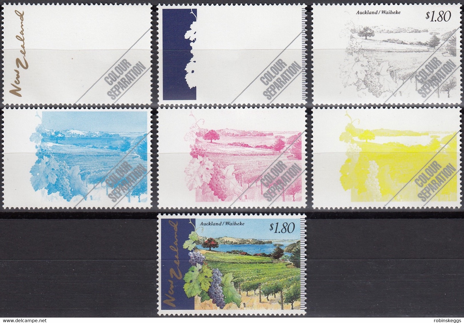 NEW ZEALAND 1997 Vineyards, $1.80 Colour Separations Proof - Agriculture